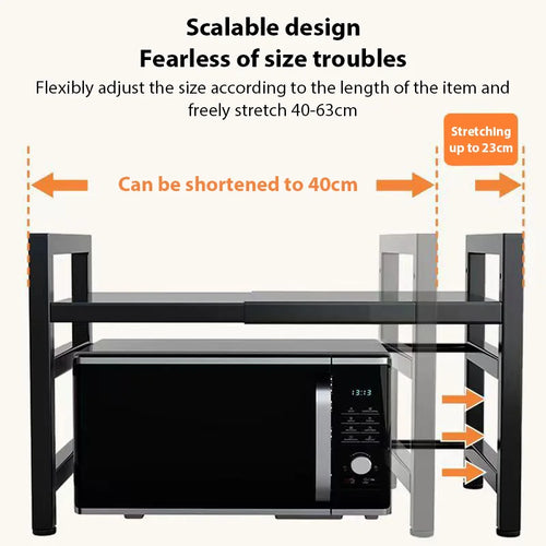Estante Ajustable para Microondas y Organización de Cocina